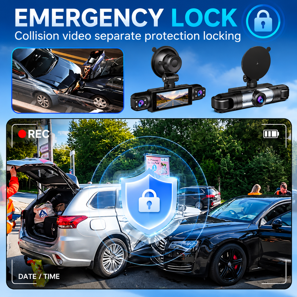4-Channel Dash Cam with WiFi, Night Vision & Loop Recording