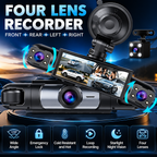 4-Channel Dash Cam with WiFi, Night Vision & Loop Recording