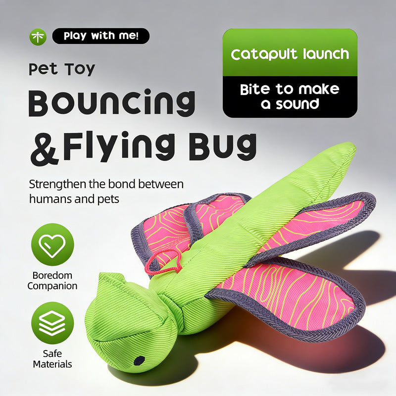 Dog-powered flying insect toy