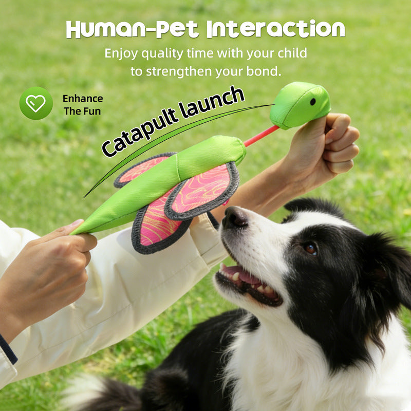 Dog-powered flying insect toy